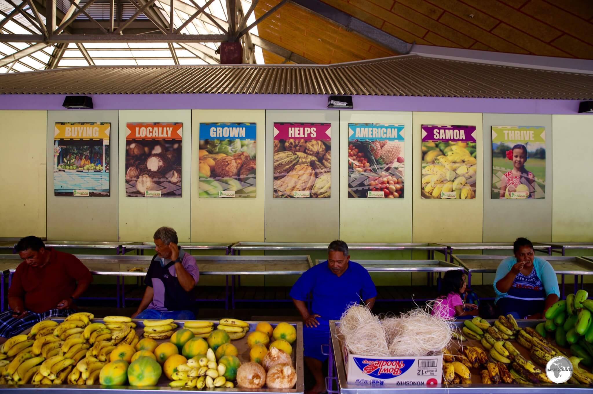 Vendors at Fagatogo market in Pago Pago.