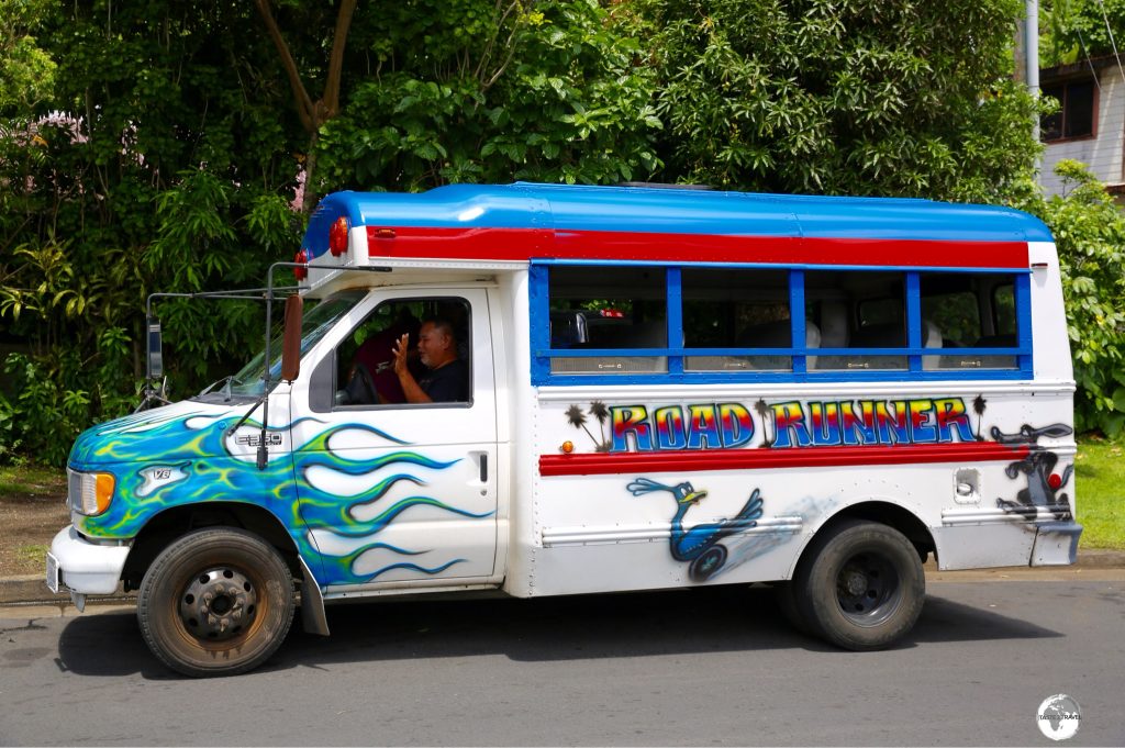 A friendly 'aiga' bus driver in Pago Pago.