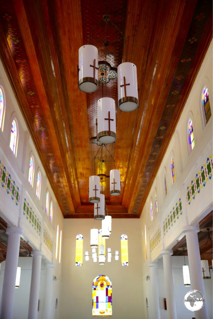 The interior of Pago Pago cathedral.