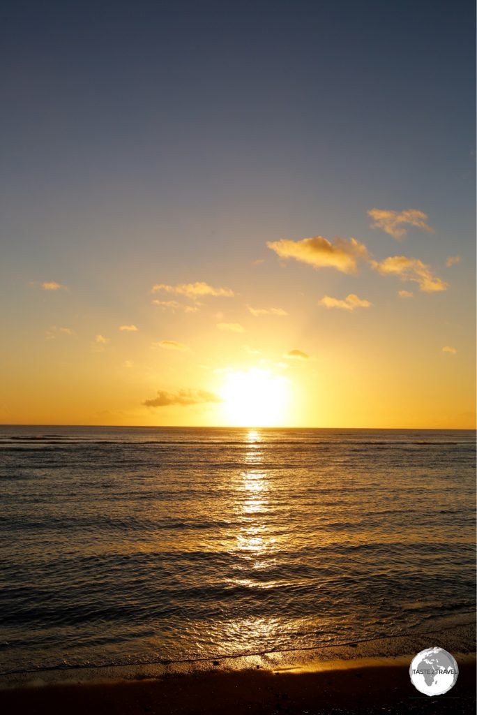 Sunset on Tutuila island.