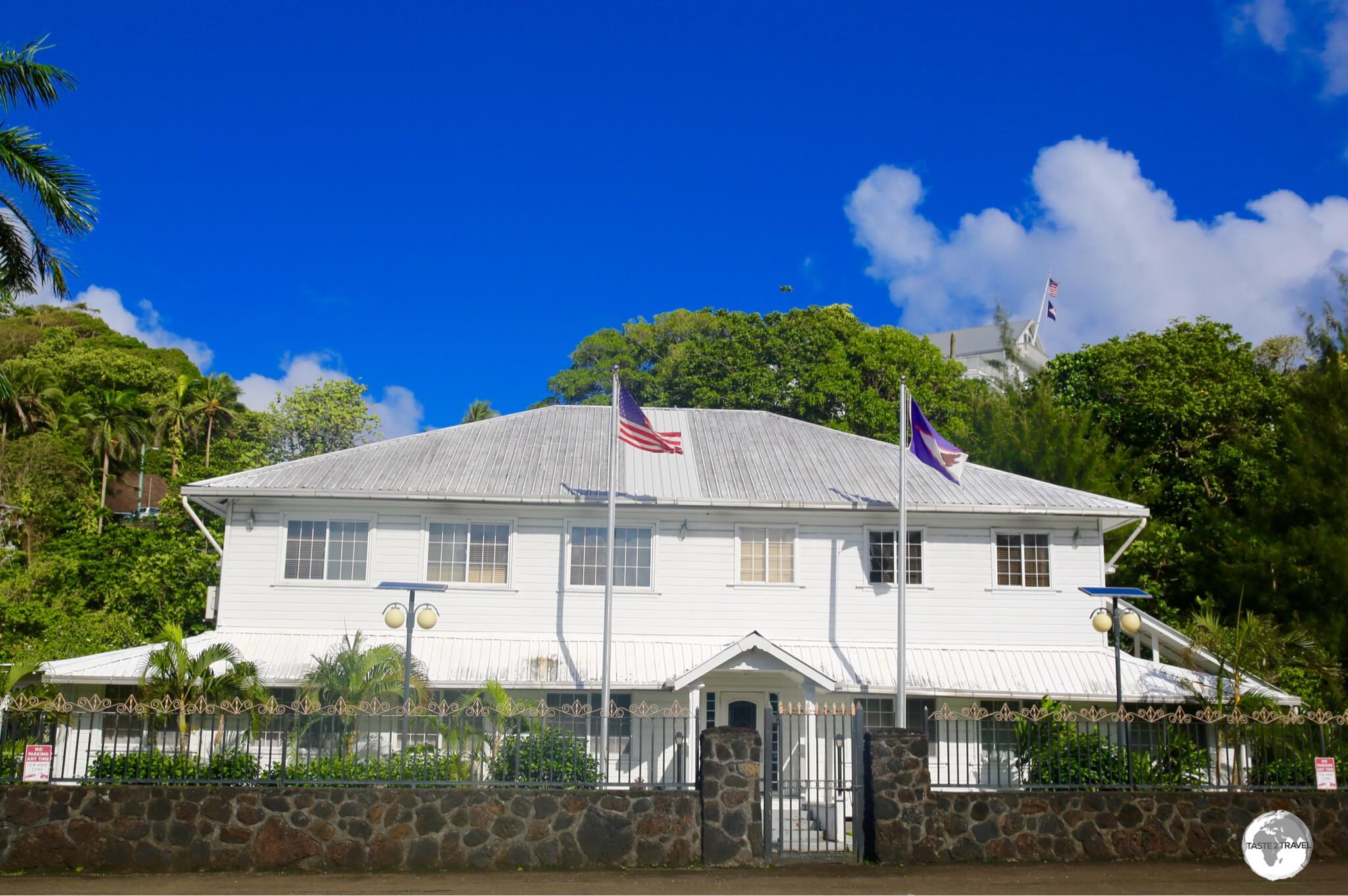 The 'official' residence of the Deputy Governor, with the Governor's residence on the hill behind.