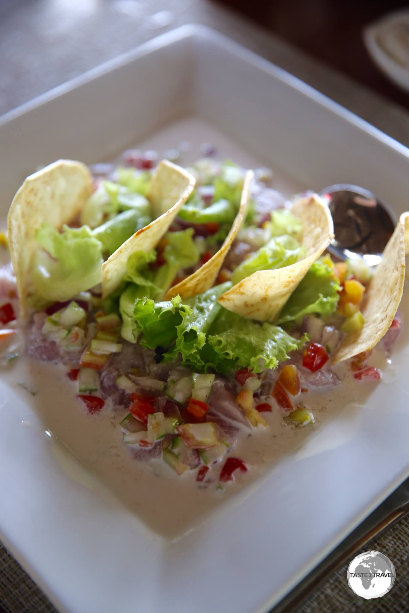 'Samoan Oka' is raw fish cooked in lime juice with coconut milk.