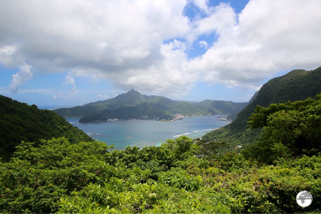 The view of Pago Pago harbour from Rainmaker Pass.