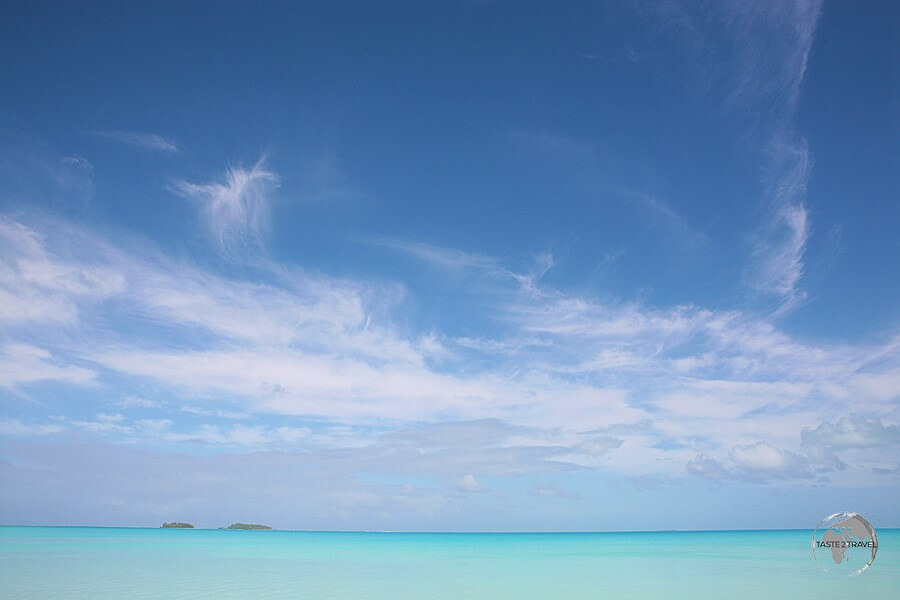 The shallow, pristine, turquoise waters of Aitutaki lagoon are teeming with marine life, making it an ideal snorkelling spot.