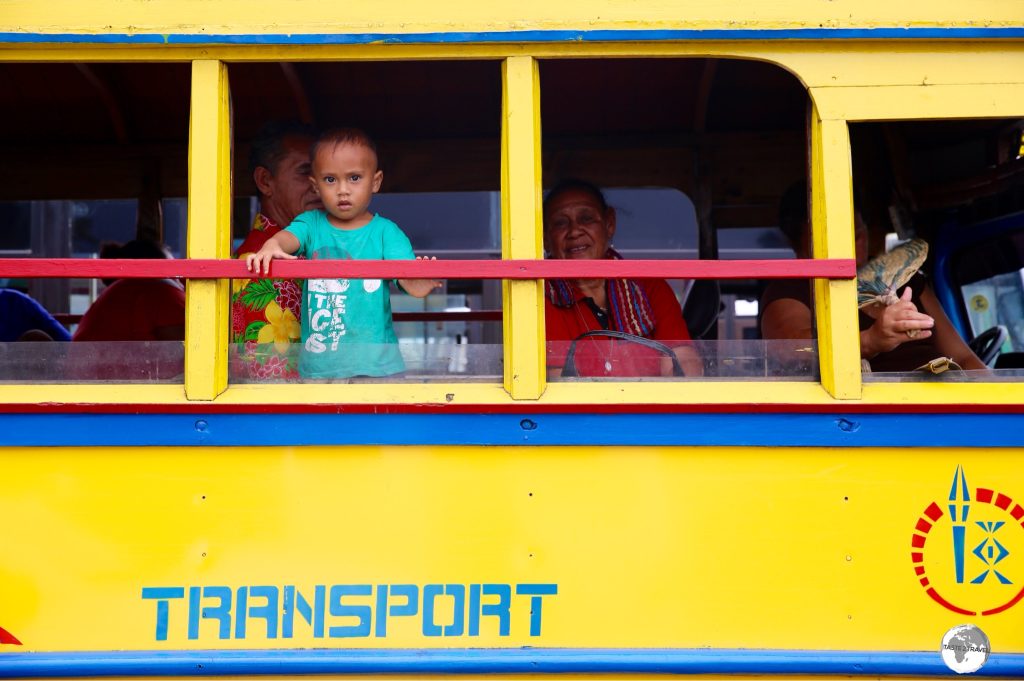 Waiting for the bus to depart from Apia.