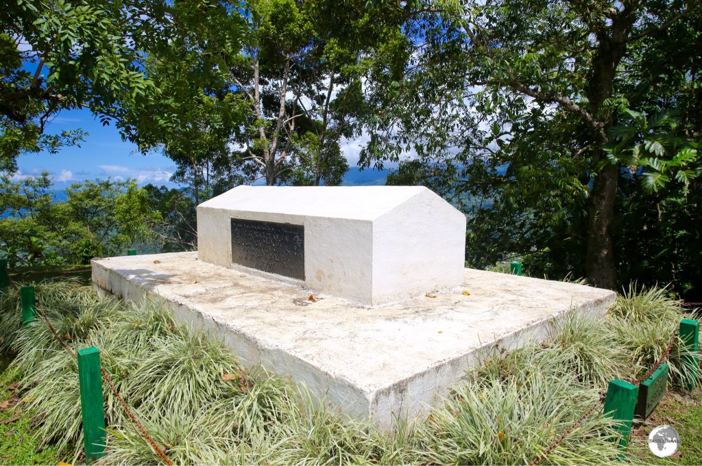 The tomb of Robert Louis Stevenson on Mount Vaea.