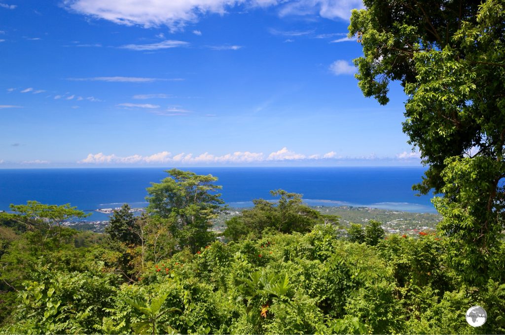 The view of Apia from Mount Vaea.