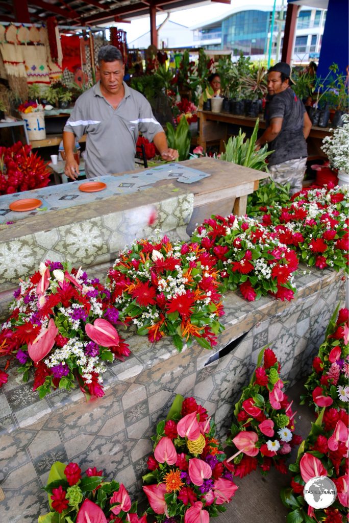 Flower seller at Fugalei market.