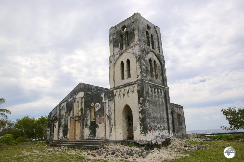 Falealupo Catholic Church was destroyed by the massive waves of cyclone Ofa in 1990.