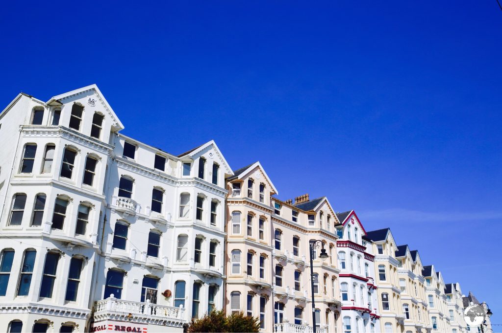 Historic houses along the promenade in Douglas are home to numerous B&B's.