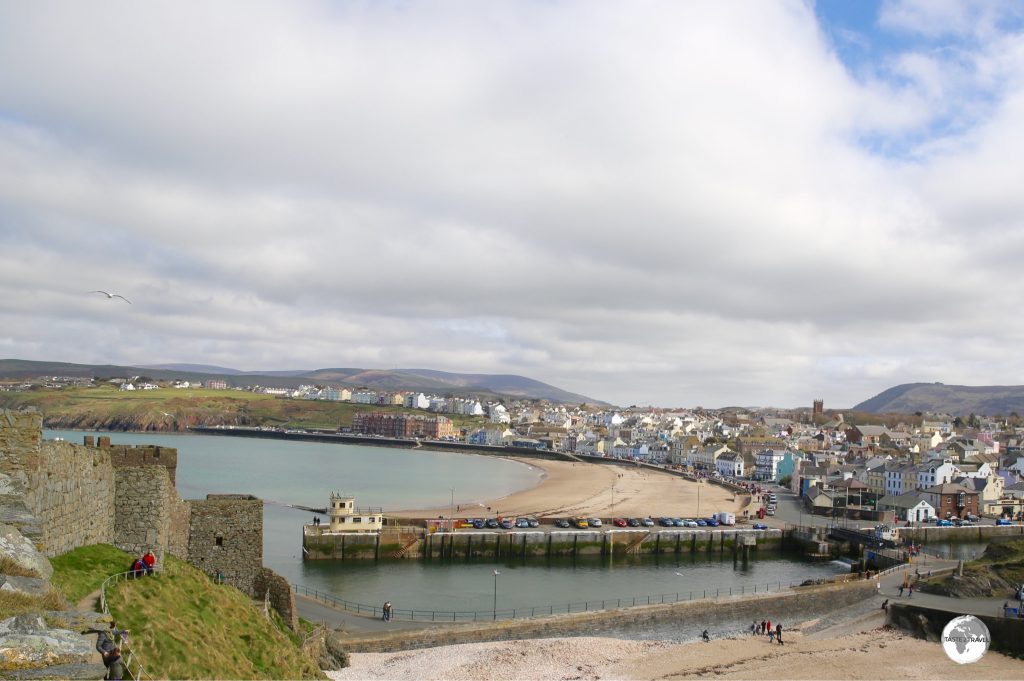 The view of Peel from Peel castle.