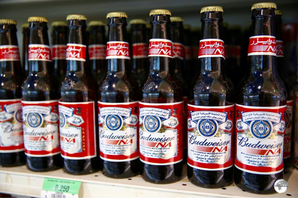 Non-Alcoholic beers from famous brands such as Budweiser can be purchased in local supermarkets.