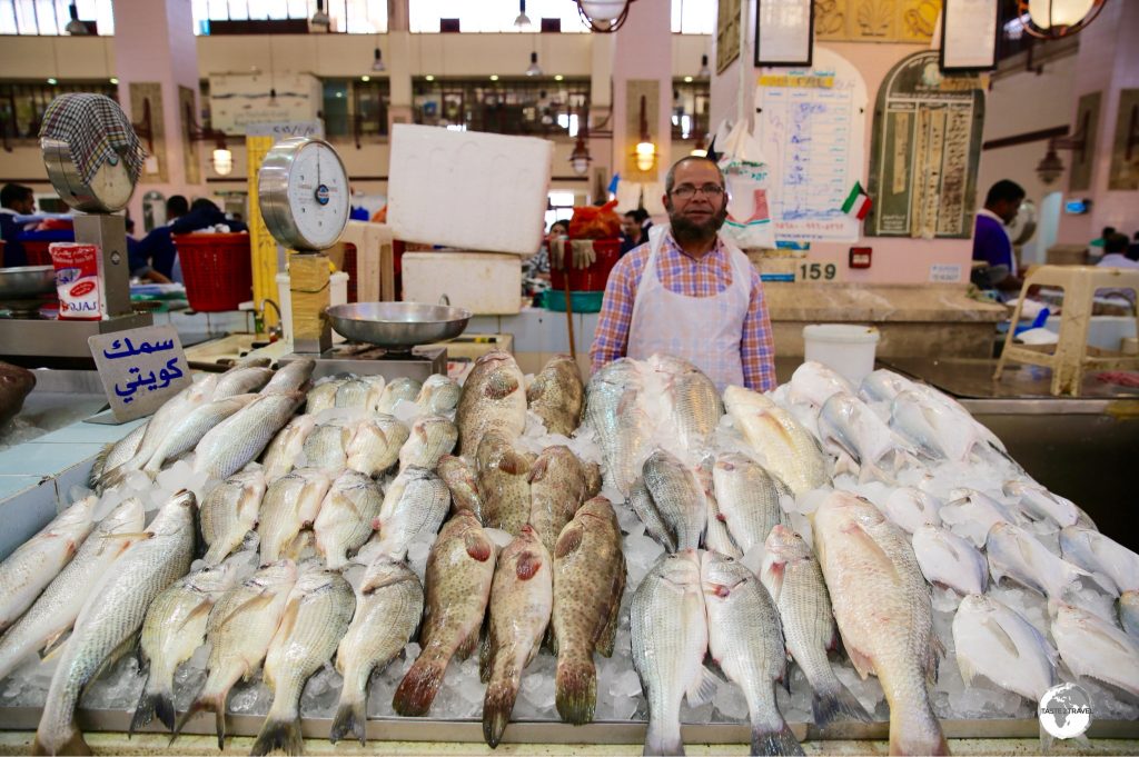 Fresh local fish on sale at the Kuwait Central Fish market.