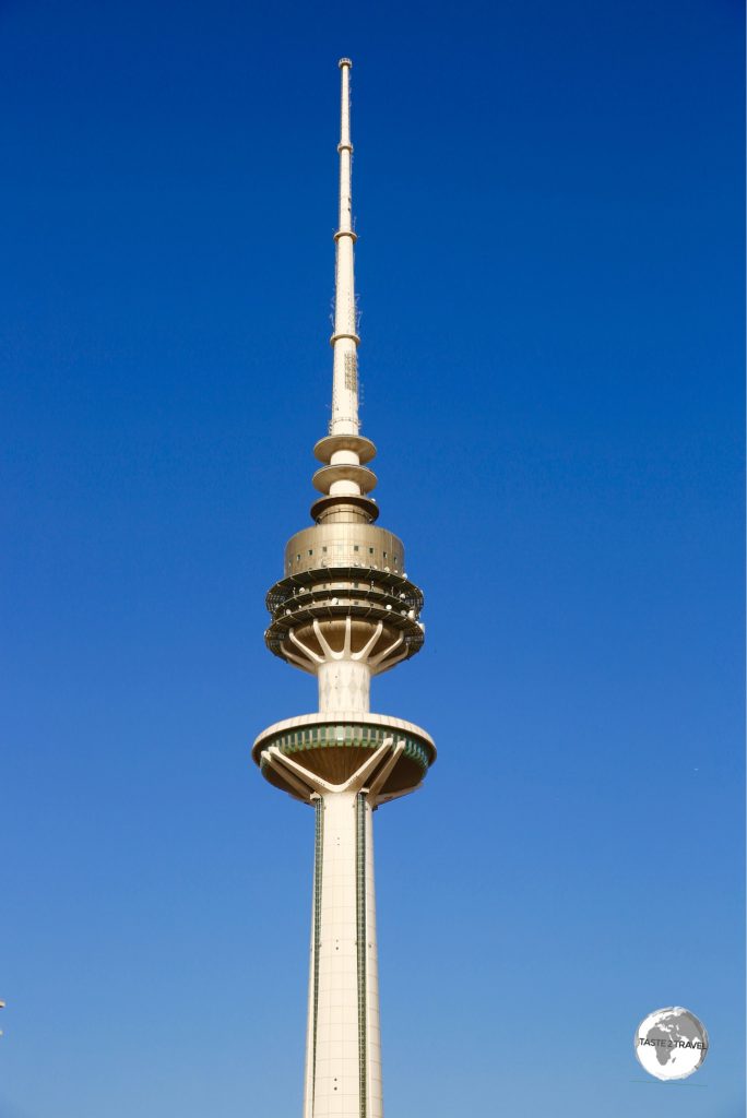 Liberation tower dominates the skyline of Kuwait City.