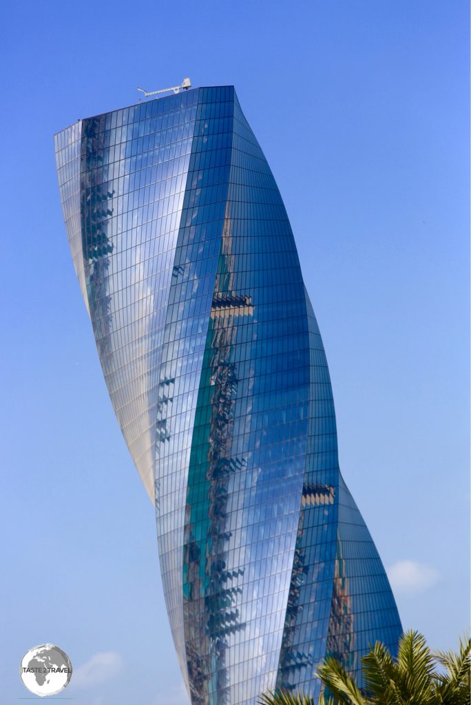 Bahrain Bay’s iconic United Tower, home to the Wyndham Hotel.