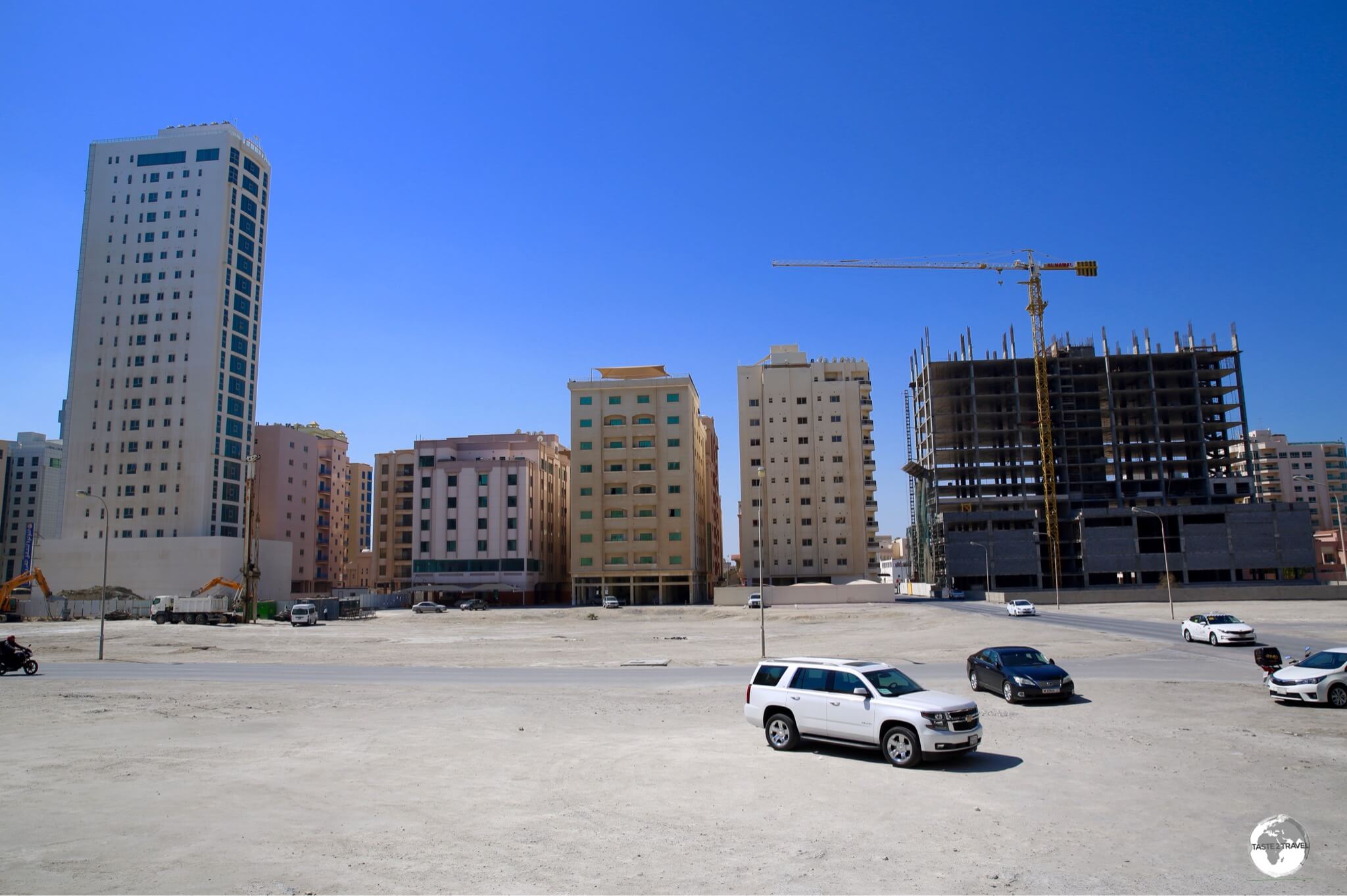 A view of the new tourist enclave of Juffair, which is being built upon land reclaimed from the sea.