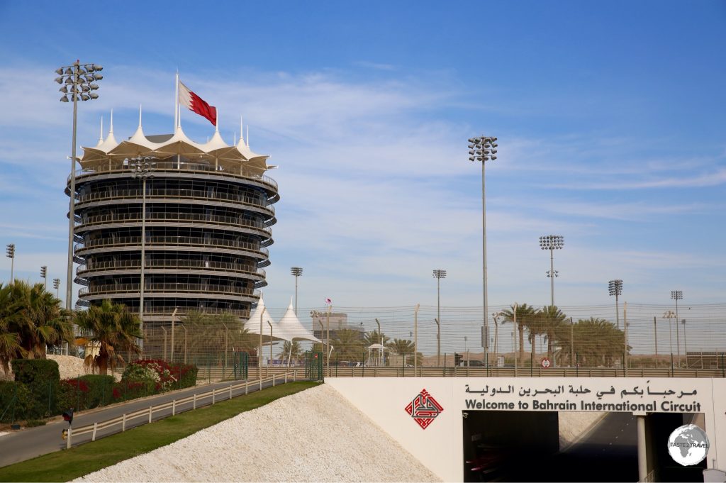 The entrance to Bahrain International Circuit.