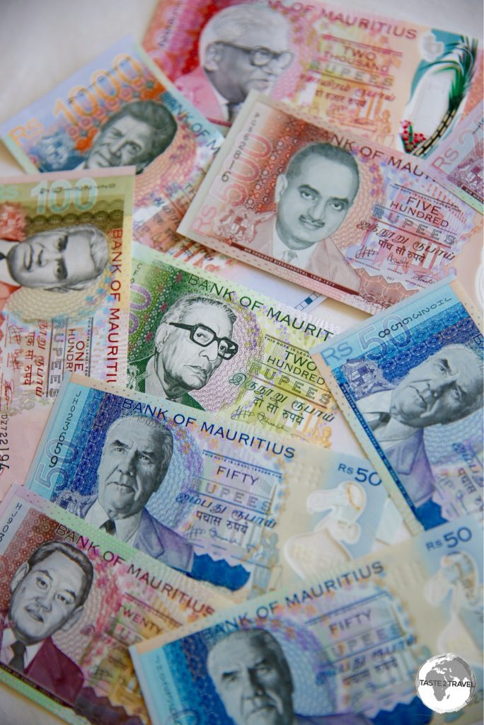 My collection of Mauritian Rupees.