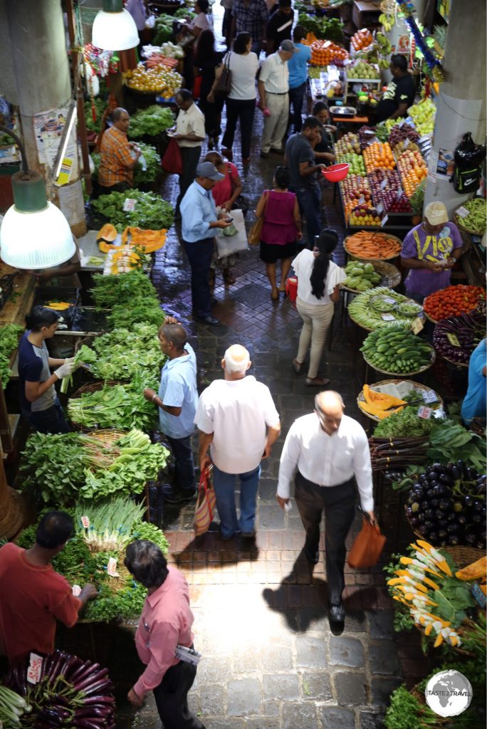 The liveliest place in Port Louis, the bustling Central market.