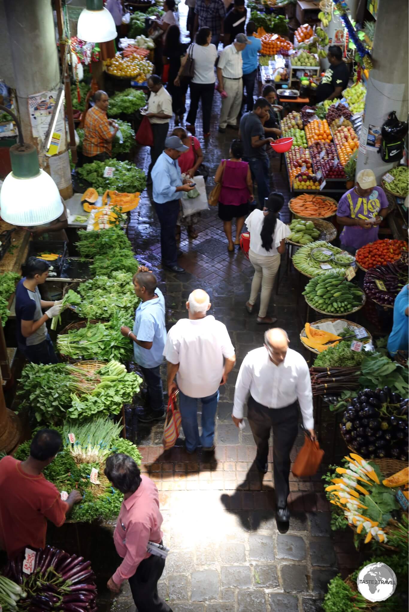 The liveliest place in Port Louis, the bustling Central market.