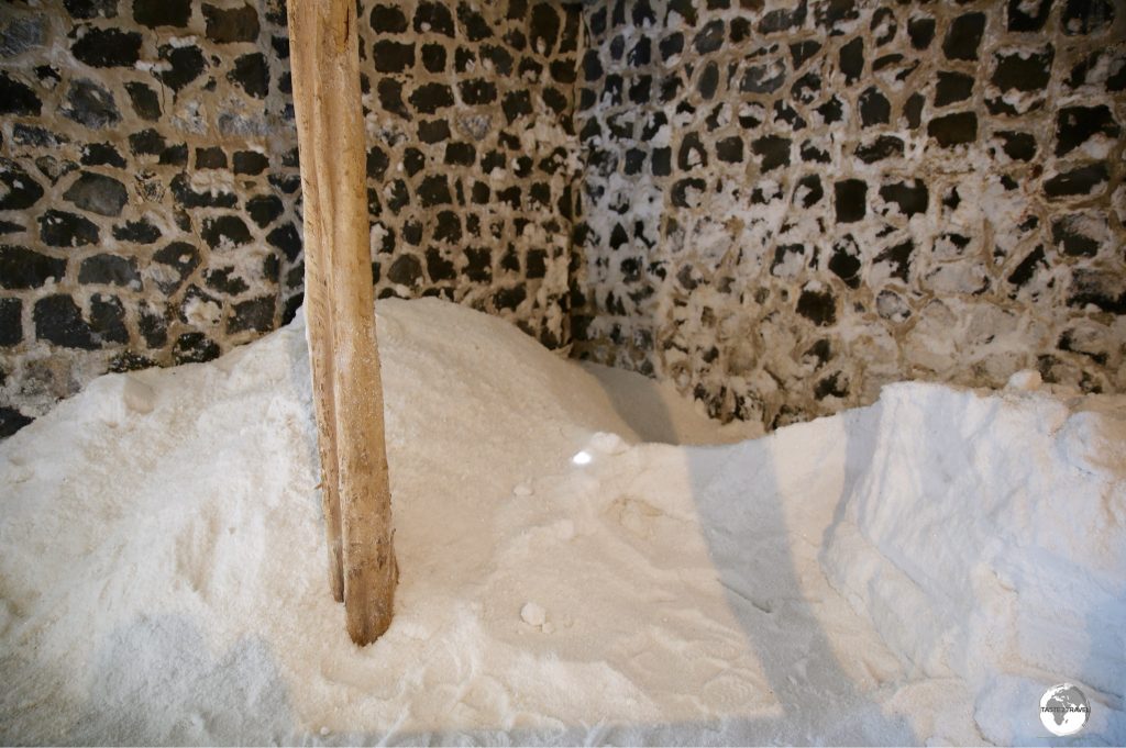 Sea salt, ready to be packaged, at Les Salines de Yemen.