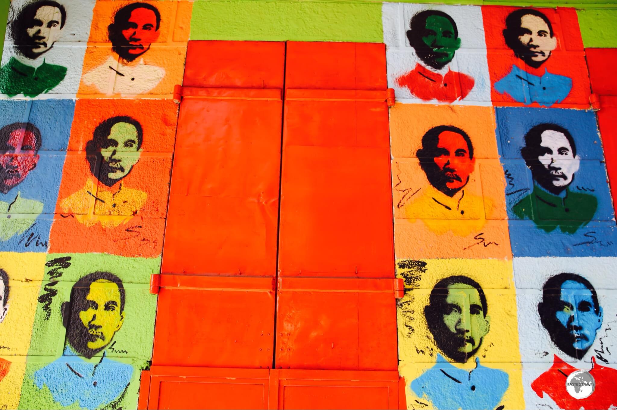 Dr. Sun Yat Sen pop art in Chinatown - à la Andy Warhol.