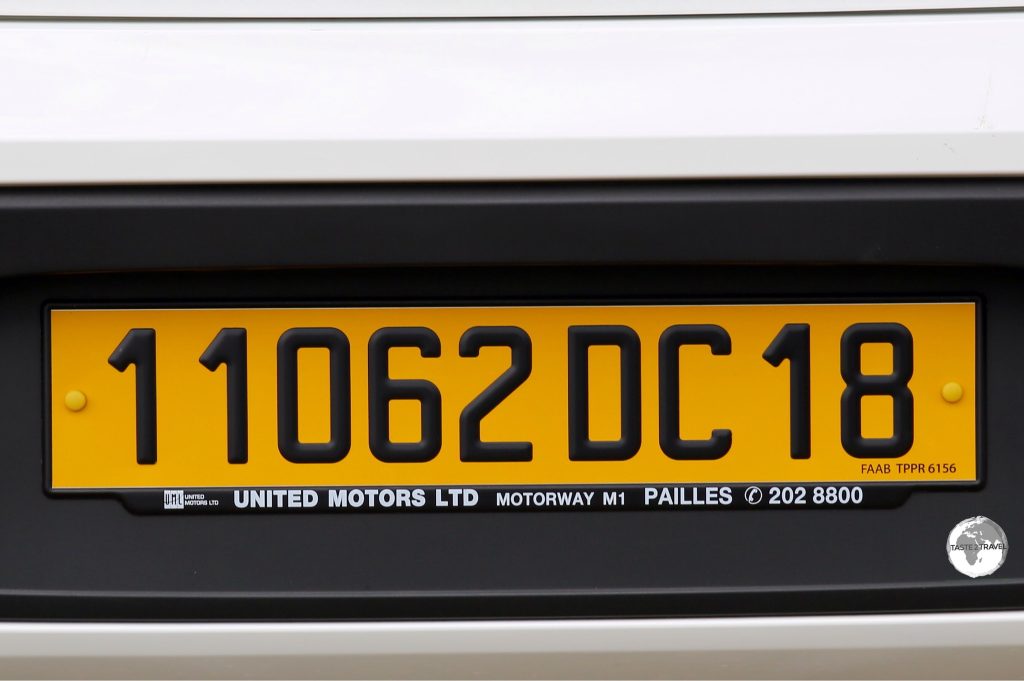 The license plate on my rental car.