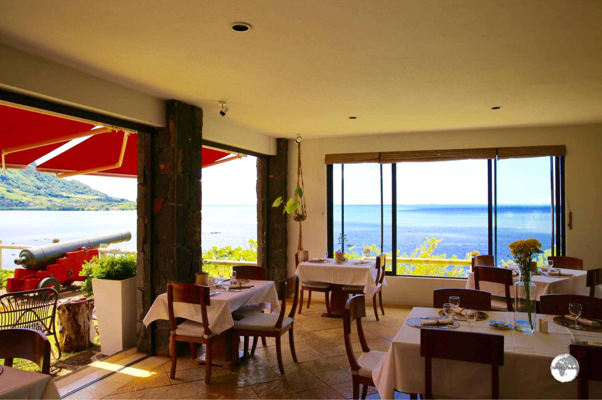 A restaurant with a view, 'Falaise Rouge' overlooks the Indian ocean, north of Maheboug.
