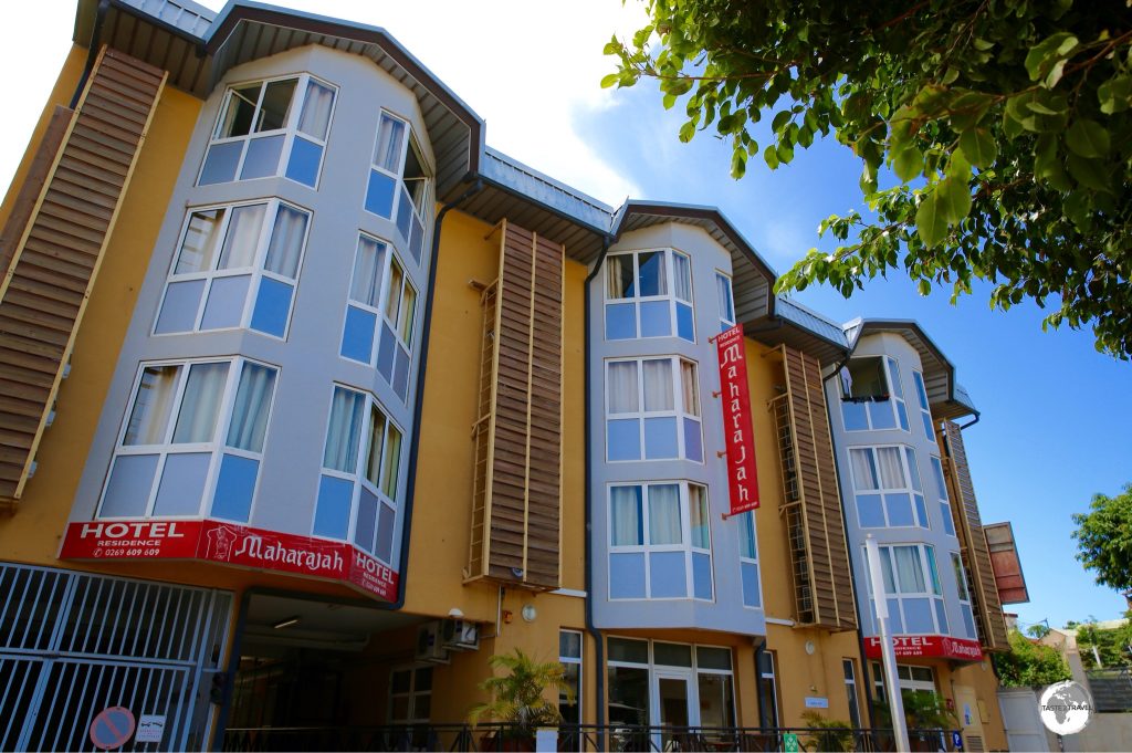 The biggest hotel on Mayotte, the 70 room, 3-star, Maharajah hotel.