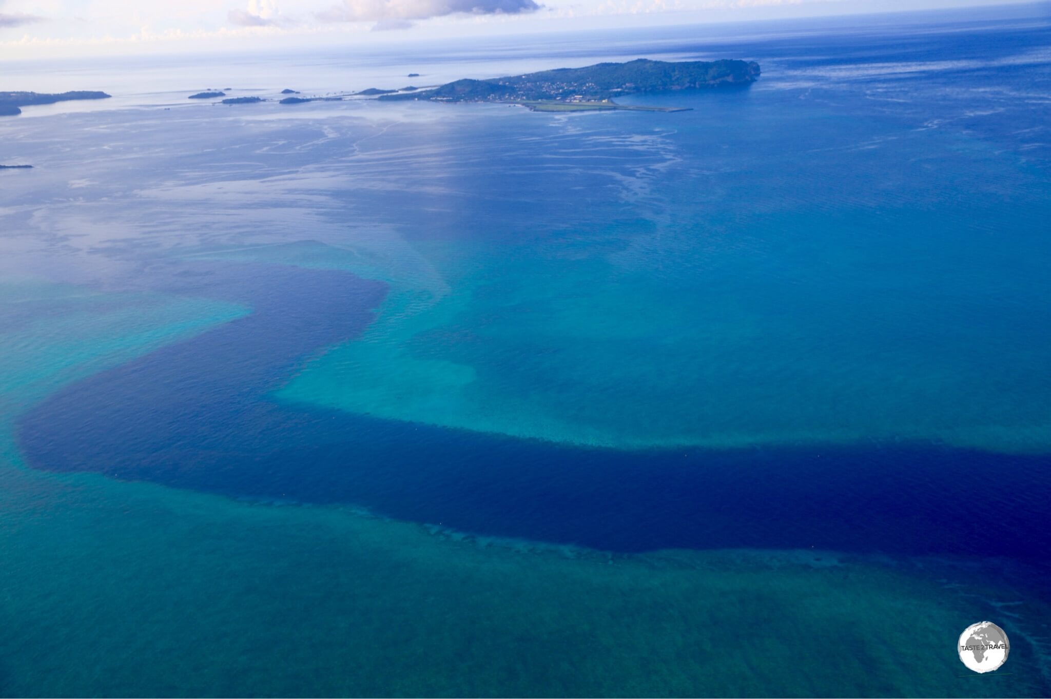 The 'S' Pass is one of the few passages through the fringing reef.