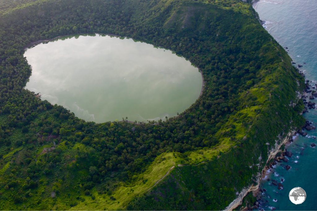 Located on Petite Terre, the water Dziani Dzaha crater lake is twice as salty as the nearby sea water.