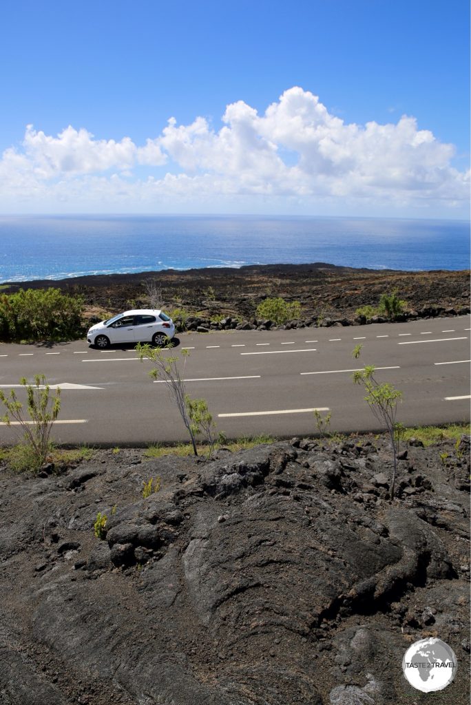 My rental car in the middle of a lava field on the south coast.