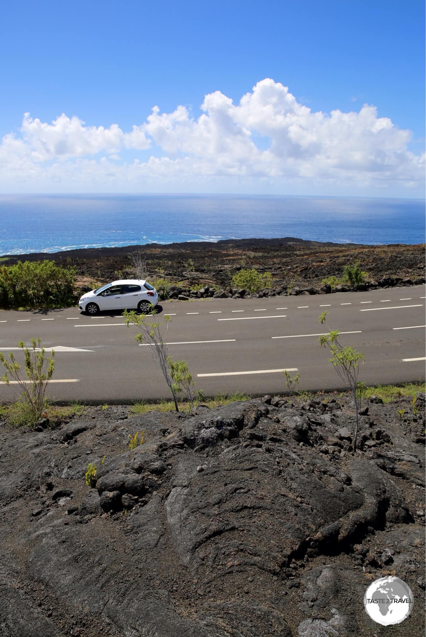 Exploring the south coast lava fields in my rental car.