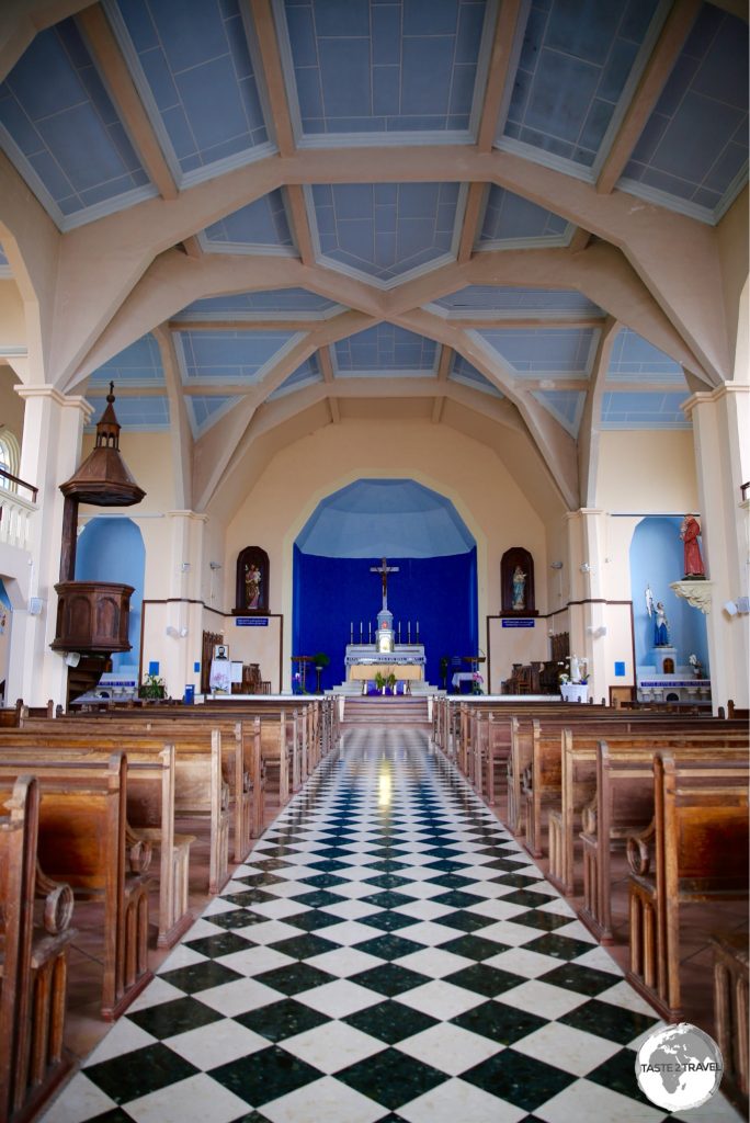The interior of L'Eglise de Cilaos.