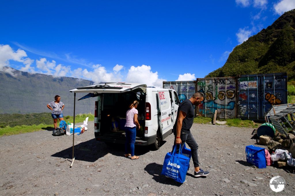 A local supermarket provides grocery delivery for the residents of La Nouvelle. Perishables are stored in refrigerated containers until collected.
