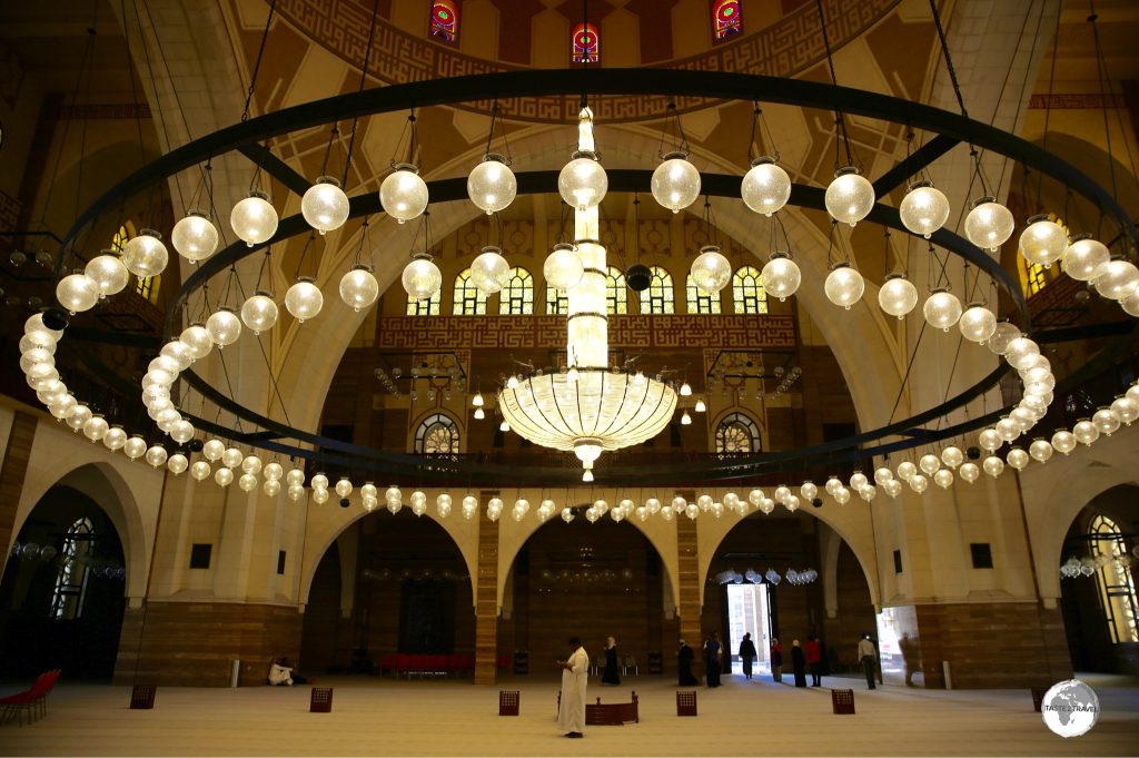 The Al Fatih mosque is the largest place of worship in Bahrain.