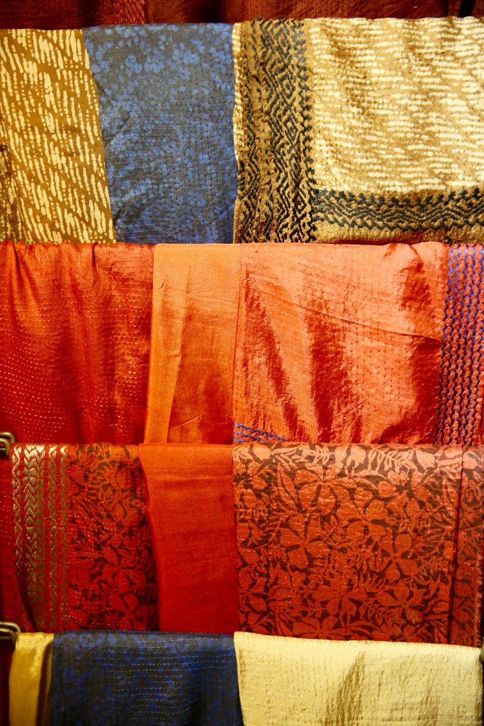 Silk scarves on sale at Aranya’s main boutique in Banani.