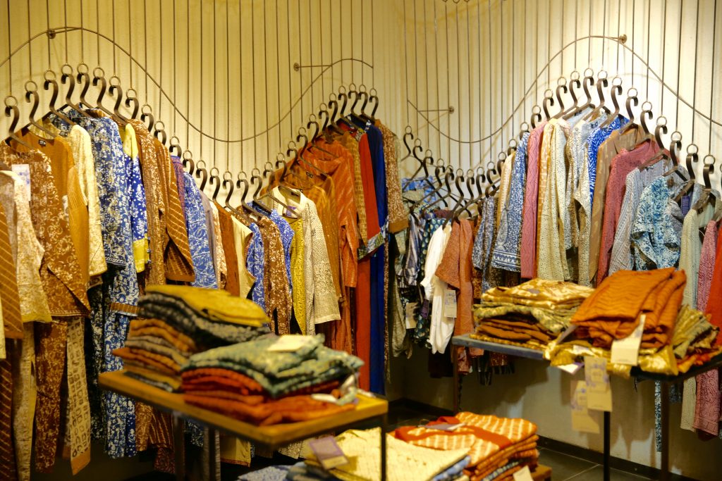 The stylish Aranya boutique sells traditional, handmade cotton and silk clothing which is dyed using natural colours.