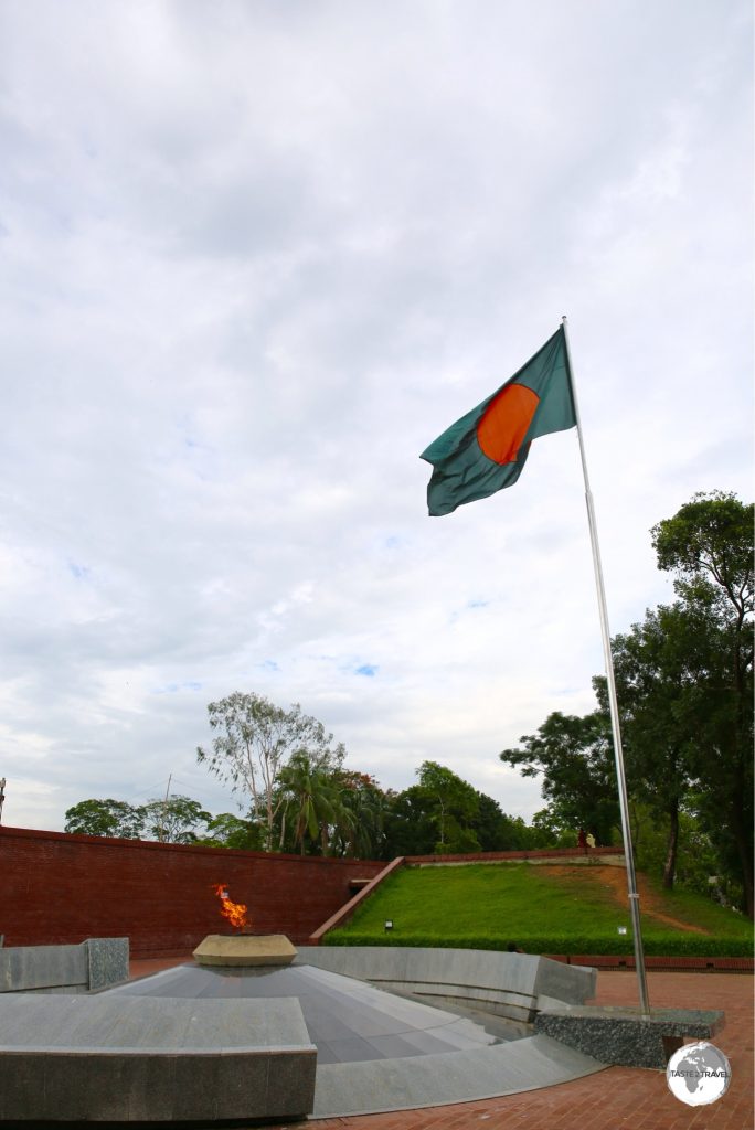 The eternal flame marks the spot where, in 1971, Sheikh Mujibur Raman gave his famous speech of Independence.