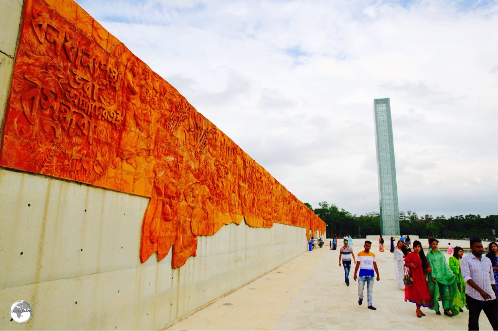 Terracotta murals and the 50-metre high ‘Tower of Light’ mark the entrance to the newly built Museum of Independence.