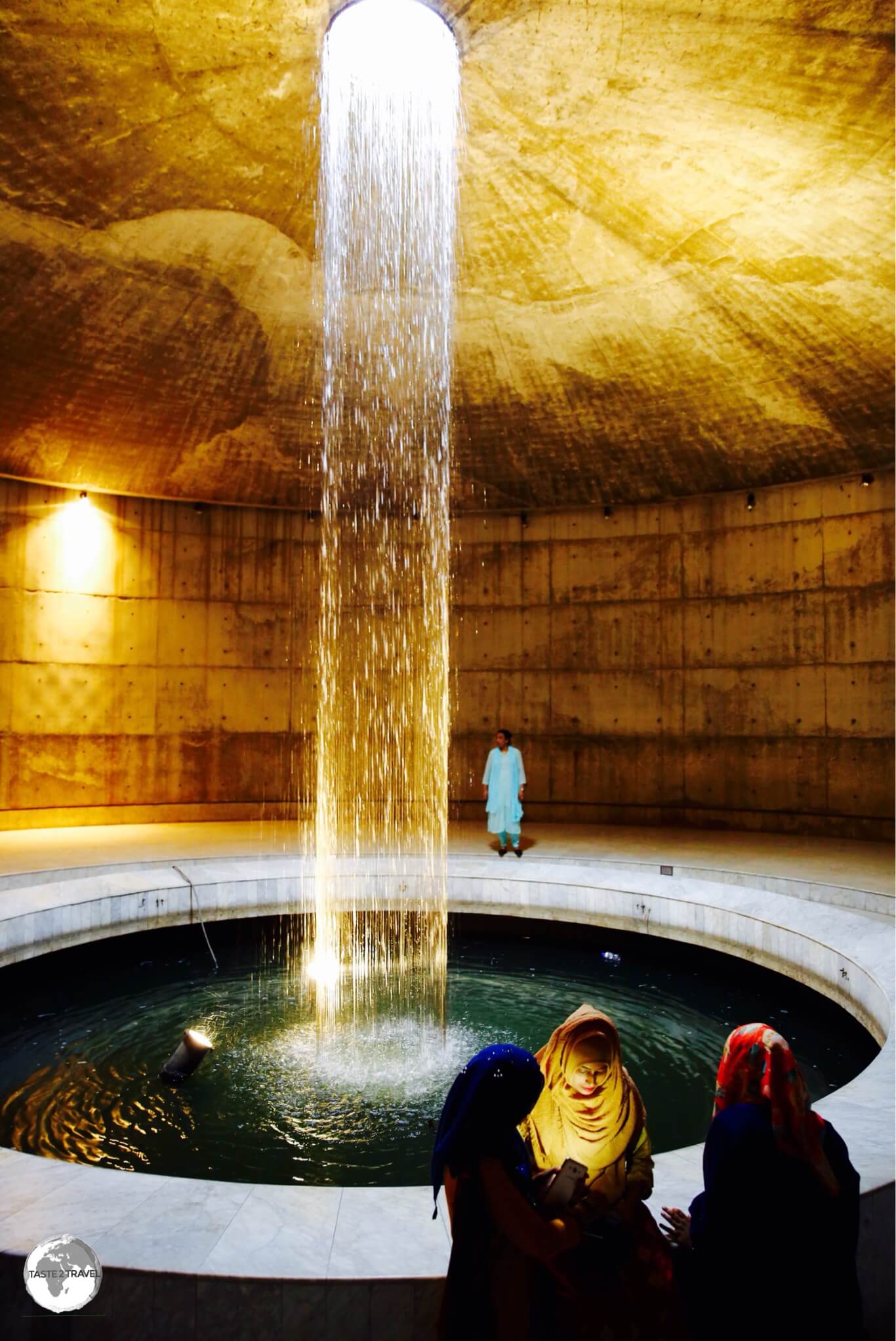 Dhaka Travel Guide: An underground water fountain at the Museum of Independence in Dhaka.