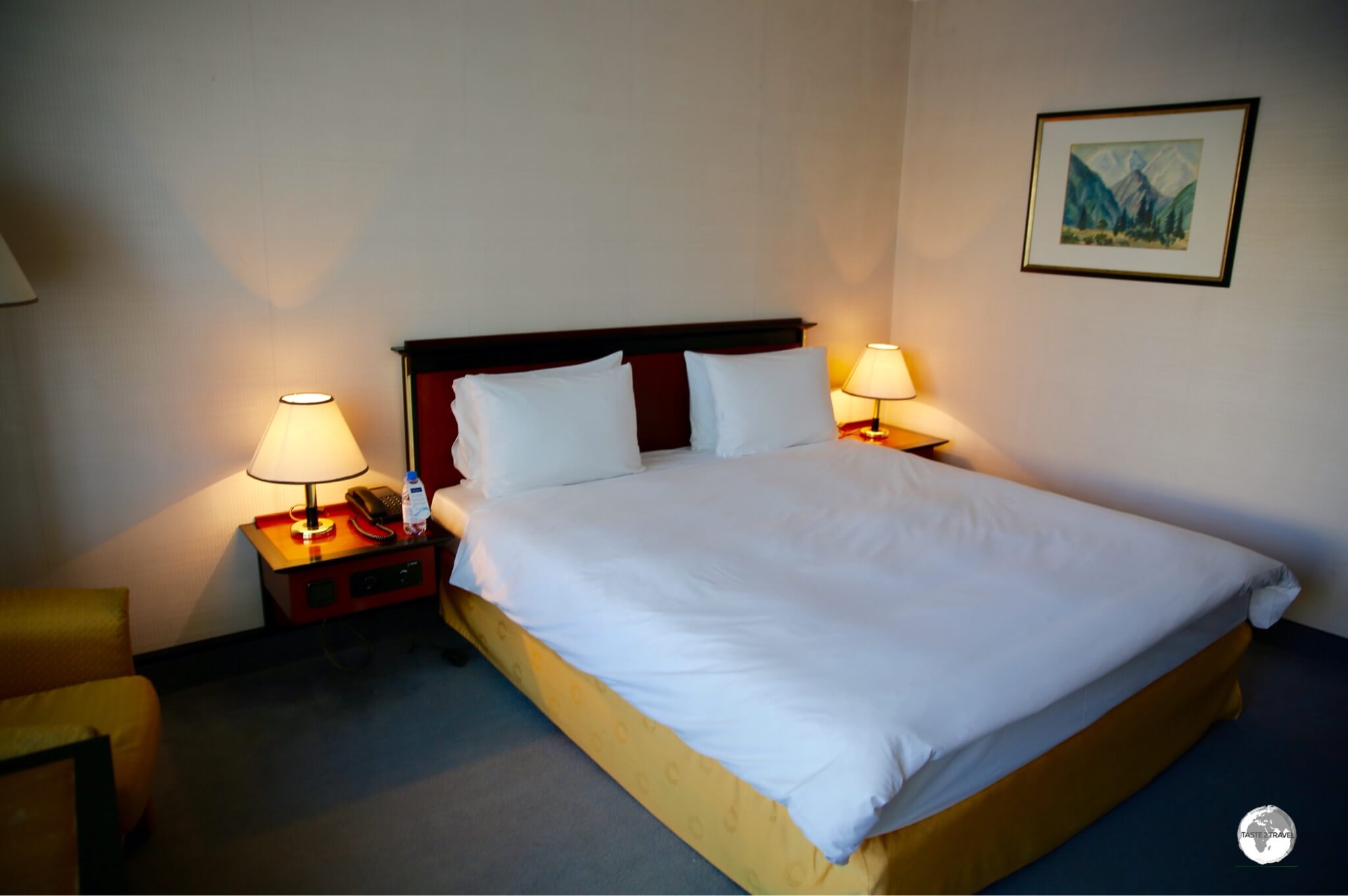 My comfortable room at the Rahat Palace Hotel.