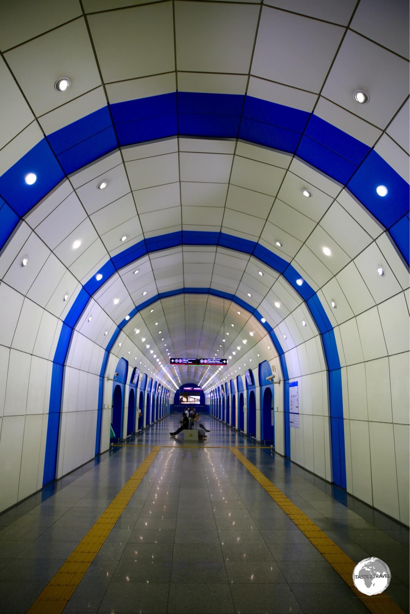The futuristic Baikonur station on the Almaty metro.