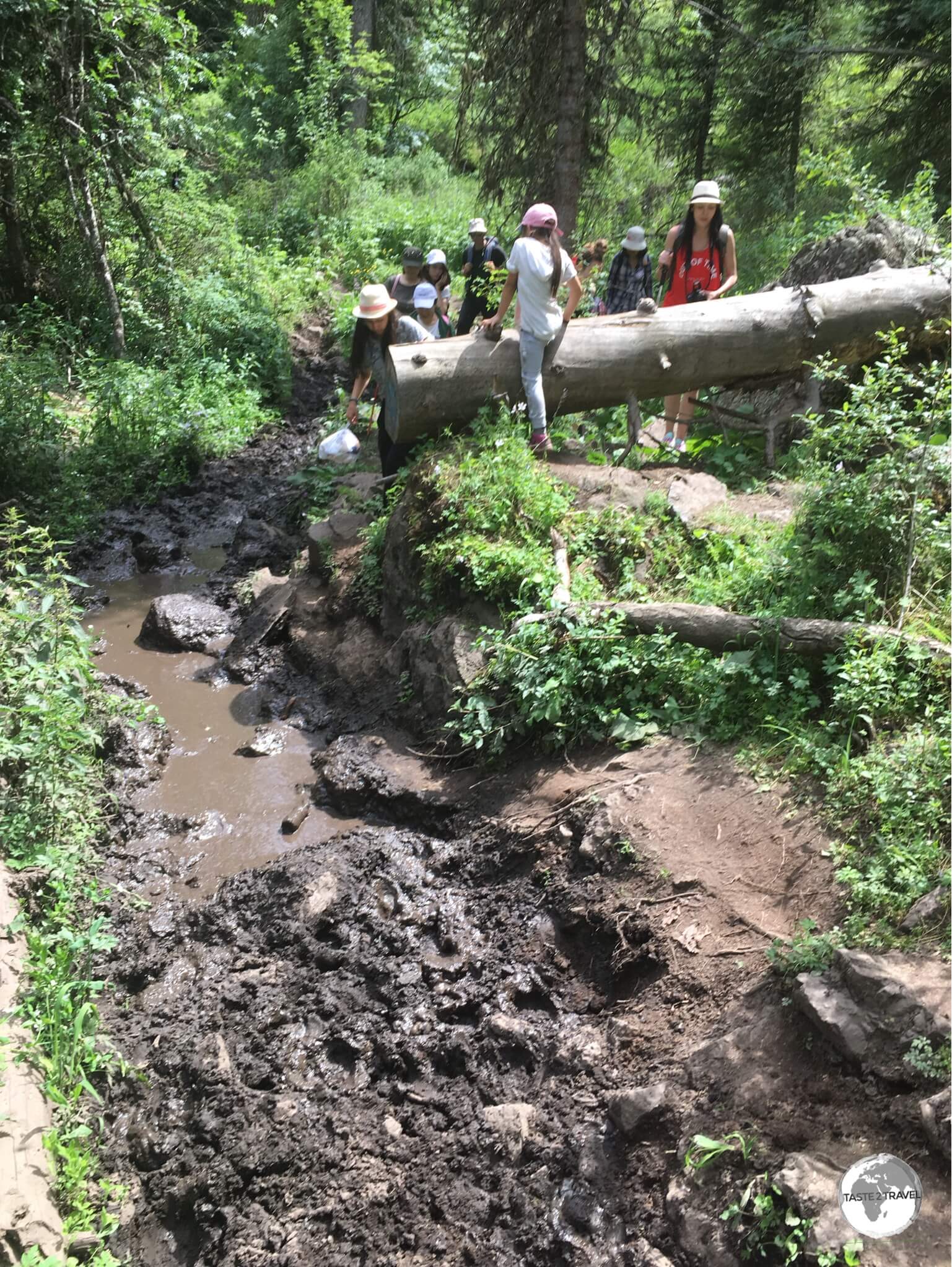 The gruelling 20-km return hike from the 1st to the 2nd Kolsai lake is a regular obstacle course!