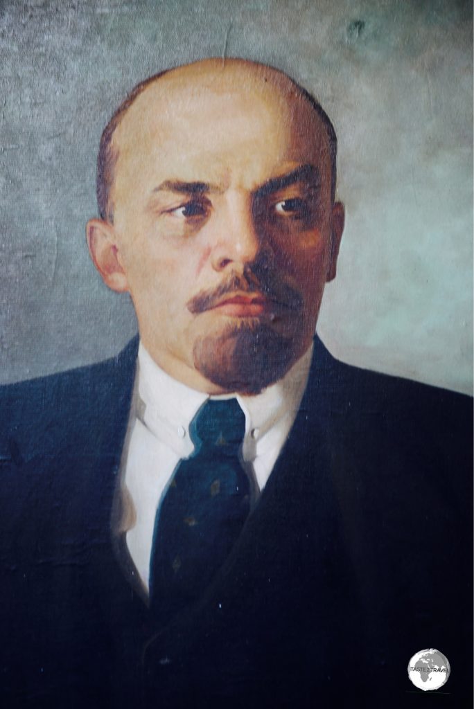A portrait of Lenin, painted by an artist at an art market on Bishkek’s Ala Too Square.