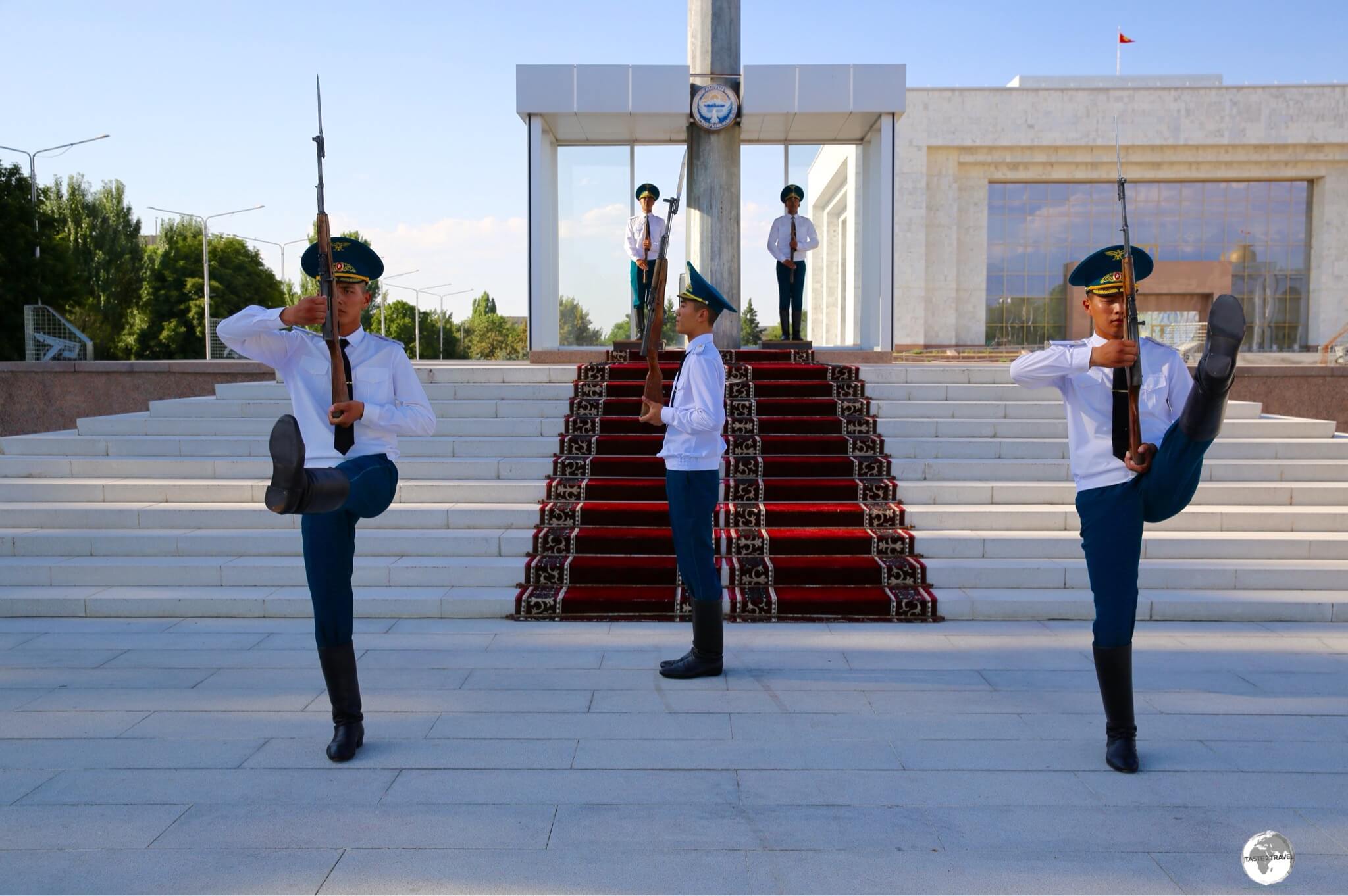 The former guards, preparing to return to their base.