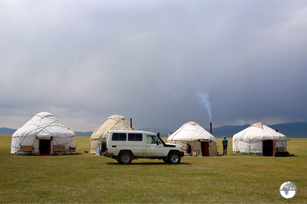 With a rental car, the whole country is accessible, including the remote yurt camps at lake Son-Kul where parking is never a problem.