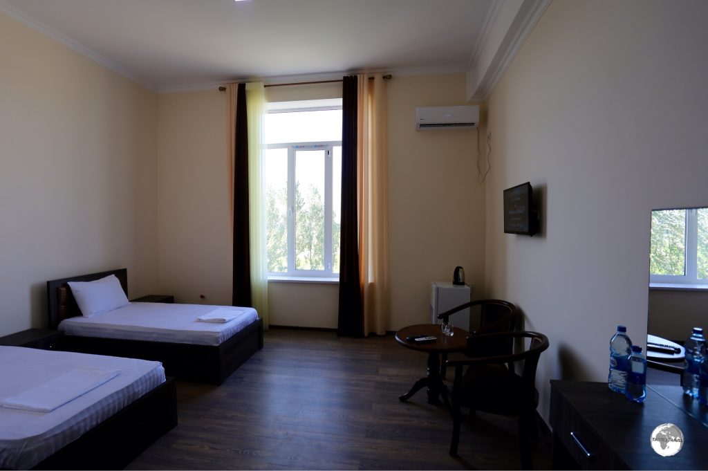My spacious room at the Hotel Rudaki in Panjakent.