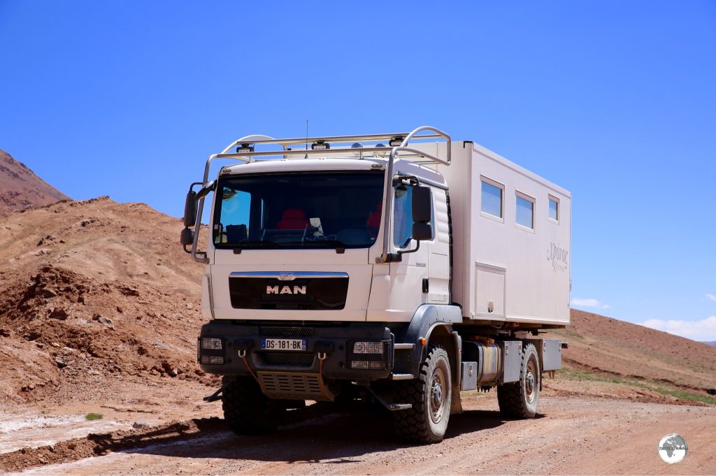 A French couple were driving this comfortable beast along the Pamir highway. A very nice way of cruising the rough roads of Tajikistan – if you can afford the investment!