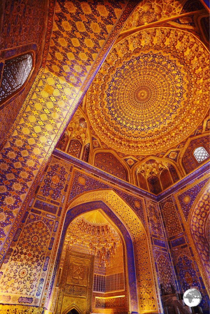 The incredibly beautiful interior of the Tilya-Kori Madrasah.